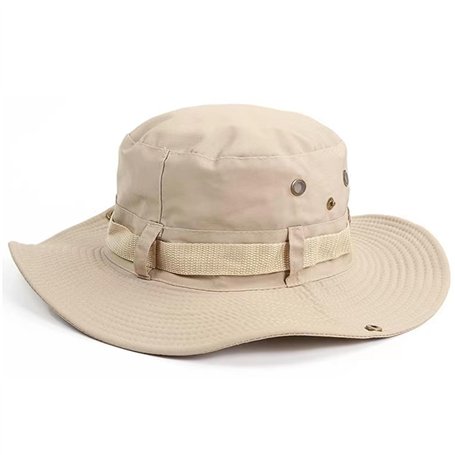 DHSBGWSX 1 chapeau de soleil pliable - Chapeau de protection solaire d'été - Beige - Chapeau de chasse - Respirant et confortabl