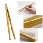 Lot de 4 pinces en bambou longues et droites - Ustensiles de cuisine - Pince à pain - Pince en bambou alimentaire - Ustensiles d