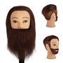 DaizySight Tete a Coiffer Professionnel Homme Barbe avec 100% Cheveux Naturels Humains