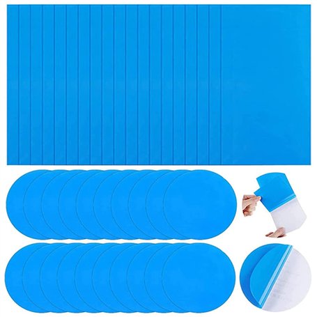 40 Pièces Rustine Piscine Kit de Réparation Patchs de Réparation Auto-Adhésifs PVC Patch Liner Piscine pour Lits Gonflables Anne