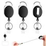 3 Pièces Porte Clef Retractable Mousqueton