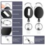 3 Pièces Porte Clef Retractable Mousqueton, MXTIMWAN Rétractable Porte Badge Porte Clef Enrouleur Cable Acier 60cm Porte-clés Ré