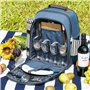 Sunflora Sac à Dos Pique Nique 4 Personnes Deluxe avec Poche Sac Pique-Nique Isotherme Panier Pique Nique avec Vaisselle et Couv