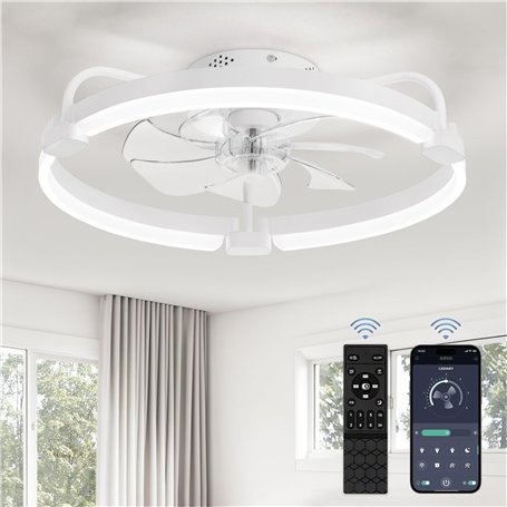 ZMISHIBO Ventilateur de Plafond avec Lumière et Télécommande