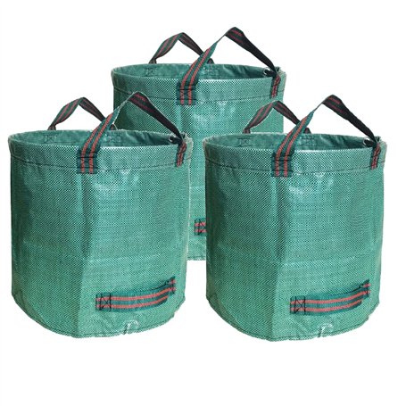 AUNEOS Sacs de Déchets Jardin Résistants en PP Robuste Sacs Poubelle de Jardin - Lot de 3 x 500L - Vert - 3 Unités