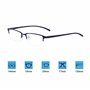 JoXiGo Lunettes Anti Lumière Bleue Homme Rectangulaire Demi-Cadre Montures de Lunettes de Vue Métalliques Frame Lens Transparent