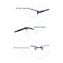 JoXiGo Lunettes Anti Lumière Bleue Homme Rectangulaire Demi-Cadre Montures de Lunettes de Vue Métalliques Frame Lens Transparent