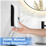 300ml Distributeur de Savon Manuel, Mural Simple tête Distributeur de Savon Liquide, Distributeur de Shampooing, Gel Douche de S