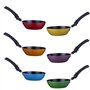 RoDzj Mini Wok Party Set 6 Pièces Ø12cm Revêtement Antiadhésif Small Wok avec Isolation Poignée pour le Tablegrill Mini Crépière