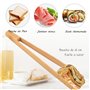 Pince a Toast Lot de 2 Pince en Bambou 25cm Longue pour Grill Tranche de Pain,Cornichons