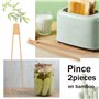 Pince a Toast Lot de 2 Pince en Bambou 25cm Longue pour Grill Tranche de Pain,Cornichons