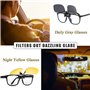 SYEYCW 2 Pièces Clip Lunettes de Soleil Polarisées, 1 Vision de Jour et 1 Vision de Nuit Lunettes de Soleil, Anti-Eblouissement,