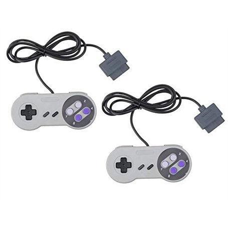DARLINGTON & Sohns Lot de 2 manettes compatibles avec console Nintendo SNES compatible avec les manettes Super Nintendo