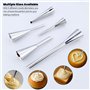 Lot de 5 Douille Patisserie Professionnelle avec Brosses de Nettoyage, Douille à garnir Inox pour Divers Desserts, Cupcake Puffs