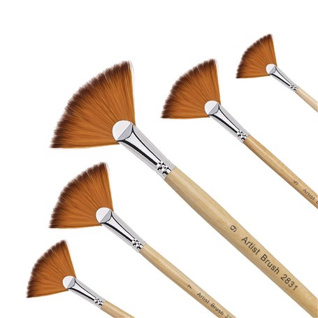 Pinceaux de Peinture 5 Pièces Pinceau éventail Paint Brush Artistes Brosses En Nylon pour Peinture Acrylique