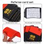 PFLYPF Lot de cartes d'arbitre de football avec 2 sifflets noirs - Carte d'arbitre rouge et jaune durable - Pour la coupe du mon