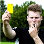 PFLYPF Lot de cartes d'arbitre de football avec 2 sifflets noirs - Carte d'arbitre rouge et jaune durable - Pour la coupe du mon