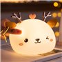 Blingbin - Veilleuse LED en forme de cerf - 7 couleurs de lumière - En silicone doux au toucher - Pour chambre d'enfant et de bé