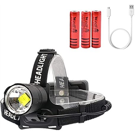 Lampe frontale rechargeable 200000 lumens