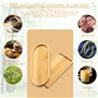 Rebanky 4 Pcs Plateau en Bambou Rectangulaire Ovales Plateau de Service en Bambou Petit Plante Bois Soucoupe Plante pour Café,Pa