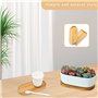 Rebanky 4 Pcs Plateau en Bambou Rectangulaire Ovales Plateau de Service en Bambou Petit Plante Bois Soucoupe Plante pour Café,Pa