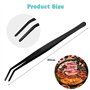 2 PCS Pinces de cuisson inox longues，Pince Cuisine Inox Professionnel，Pince de Chef, pince à barbecue，pour Cuisiner Griller et C
