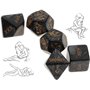 QiKKago Jeu de dés pour activités familiales, 5 dés Noirs Multi Faces, idéal pour Les Groupes-Q