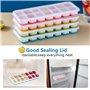 RUNMKUO Lot de 4 bacs à glaçons en silicone avec couvercle,certifié LFGB et sans BPA, Empilable Glaçons Plaque Carré Ice Cube Tr
