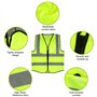 2 Pieces Gilet Fluorescent De Sécurité for Femme Men Gilet De Sécurité Haute Visibilité, Gilet Fluorescent Avec Poche Et Support