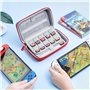 JEMDO Étui pour cartes physiques NS/OLED/Lite bicolore rouge/bleu – Peut contenir 80 cartes de jeu, tissu Oxford 900D amélioré,