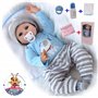 antboat Reborn Poupée Bébé 22 Pouces 55 cm Silicone Souple Vinyle Charmant Reborn Garçon Simulation Nouveau-Né Jouet Réalité Fai