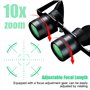 Jumelles de Binoculaire, Zoom 10x Jumelles de Pêche Portables ABS, avec Distance Pupillaire et Longueur Focale Réglables pour L'
