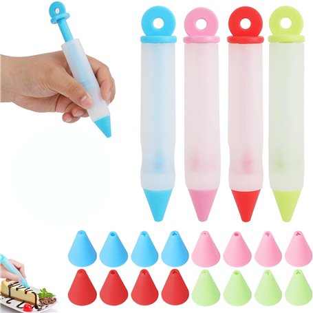 4 Pièces Stylo à Ecrire en Silicone Crème
