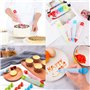 4 Pièces Stylo à Ecrire en Silicone Crème, 4 Couleurs Seringue Gâteau, Douille Patisserie Reutilisable, Stylo Patisserie avec 16