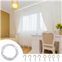 3M Cable pour Rideaux,Blanc Cable Rideau,avec 4 Pièces Boulons à Oeil et 4 Pièces Crochets à Visser, Fil de Rideau,pour Une Util