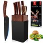 Set Couteaux de Cuisine 7 Pièces avec Porte Couteau Professionnel - Lames Acier Inoxydable Aiguisées