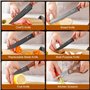 Set Couteaux de Cuisine 7 Pièces avec Porte Couteau Professionnel - Lames Acier Inoxydable Aiguisées, Manches Ergonomiques Antid