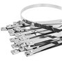 HWSWSH 30 Pcs Attache de Câble en Acier Inoxydable 50 * 1cm, Collier de Serrage inox Robuste, Serre Câble Métallique Zip Ties Me