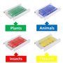 HUAREW 48 pièces ensemble de lames de Microscope préparées insectes animaux fleurs plantes échantillons d'échantillons en plasti