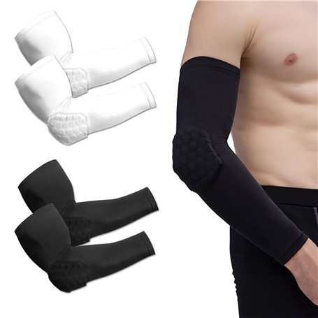 Eowppue Lot de 4 Coudières de Sport - Confort Supérieur Protège-Bras de Volley-Ball