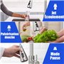 Robinet mélangeur de cuisine,bec pivotant à levier unique à haute arche avec douchette extractible,robinet en acier inoxydable p