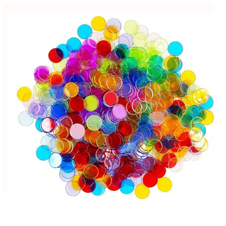 Eowppue Jetons Loto Pack Méga de 500 jetons Multicolores