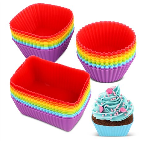 Lot de 36 Moules à Muffins en Silicone