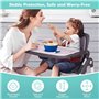 Chaise Haute BeBe Rehausseur Chaise Enfant Pliable Chaise Bebe Table Siège Rehausseur de Voyage avec Réglable en Hauteur et Harn