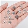 100 Pièces Breloques Argentées Charmes de Pendentifs, Creation Bijoux Mixte Argent Antique Charms pour Boucles d'oreilles Collie