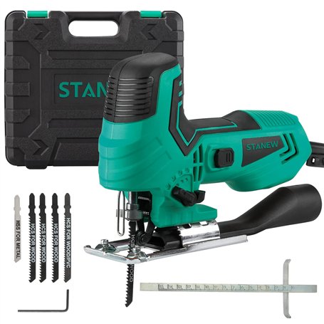 Scie sauteuse STANEW 650 W, Vitesse de sciage par min. 1000-3000RPM,6 Vitesses réglables