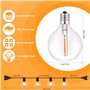 Guirlande lumineuse LED d'extérieur - 20 m - Avec 30 + 4 ampoules G40 - Étanche IP65 - Pour l'intérieur et l'extérieur - 2700 K