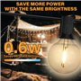 Guirlande lumineuse LED d'extérieur - 20 m - Avec 30 + 4 ampoules G40 - Étanche IP65 - Pour l'intérieur et l'extérieur - 2700 K