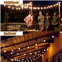 Guirlande lumineuse LED d'extérieur - 20 m - Avec 30 + 4 ampoules G40 - Étanche IP65 - Pour l'intérieur et l'extérieur - 2700 K
