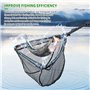 BNGXR Épuisette Pêche Pliable, Caoutchouc Filet Téléscopique Landing Net Antirouille Alliage D'aluminium Nylon Filet de Pêche 95